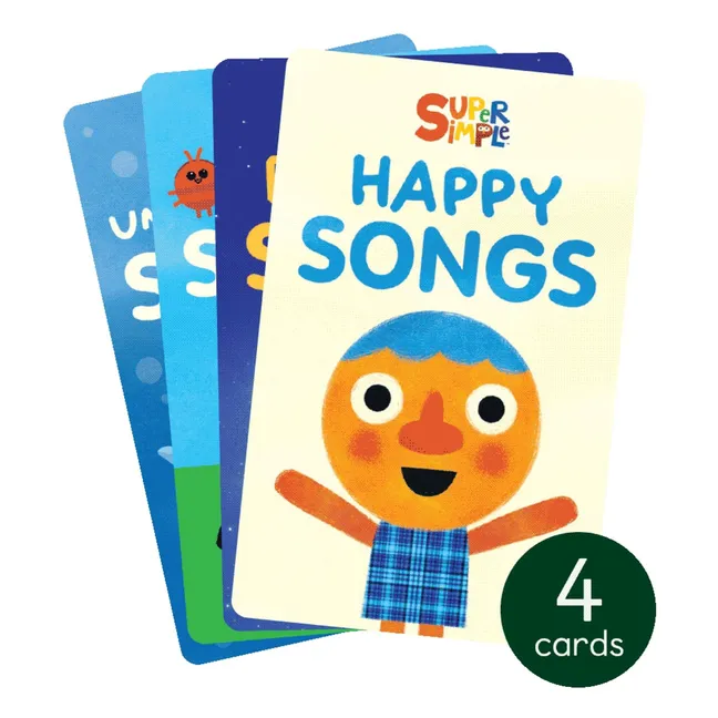 Tarjetas de la colección Canciones super sencillas - Pack de 4