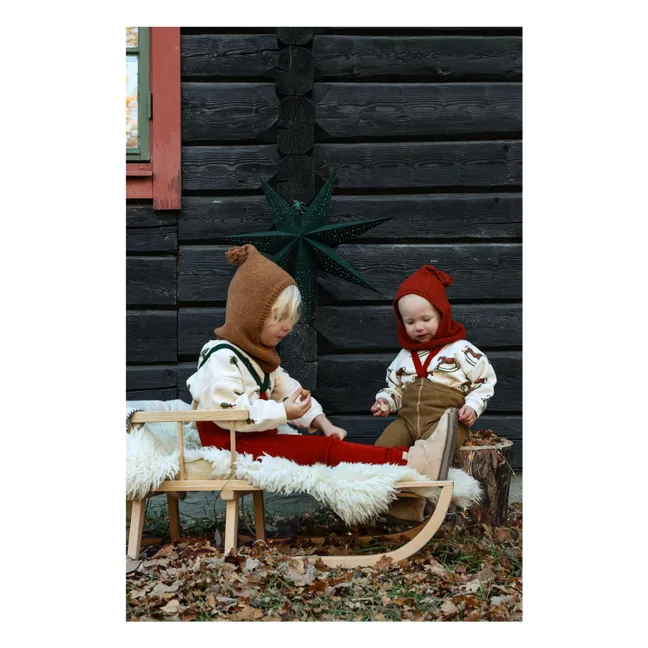 Xmas Strumpfhose aus Bio-Baumwolle | Ziegelrot