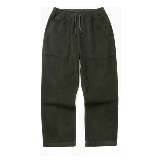 Pantalones de pana de algodón orgánico | Verde Kaki