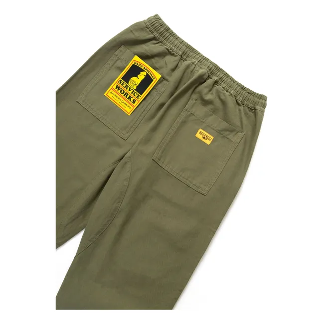 Classic Chef Pants Algodón orgánico | Verde oliva