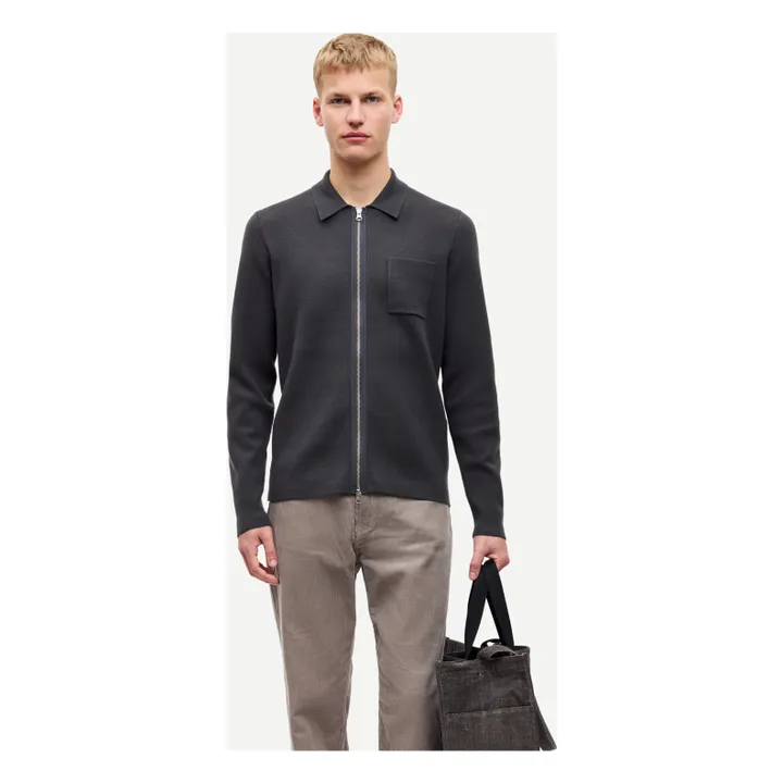 Cardigan Guna X Zip | Noir brillant- Image produit n°1