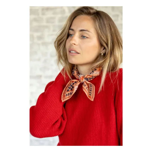 Petit Foulard Manika | Orange sanguine