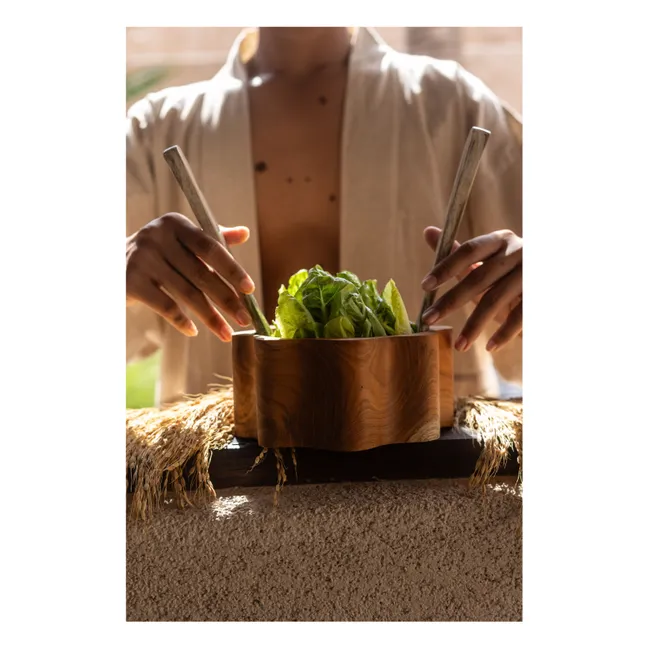 Bol en teck Fleur | Teck