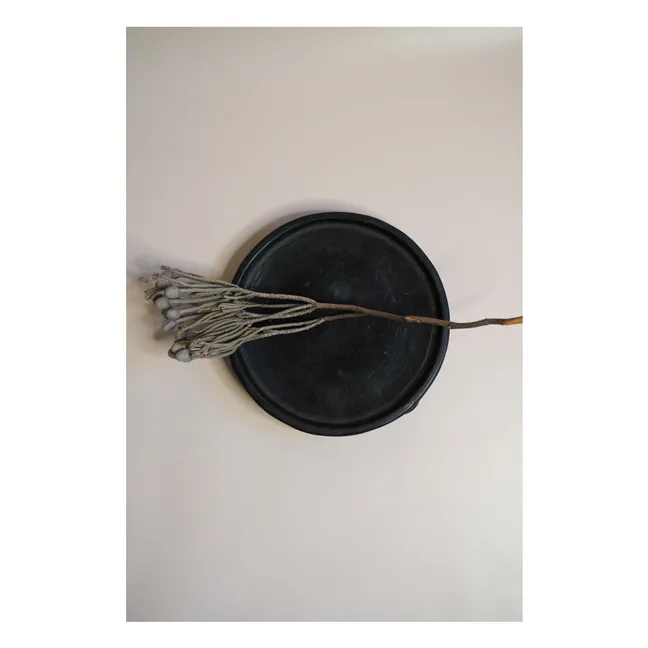 Plate with terracotta base | Black