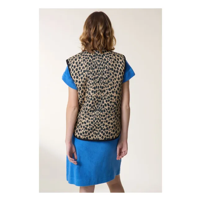 Reversible Sleeveless Veli Jacket | Leopard