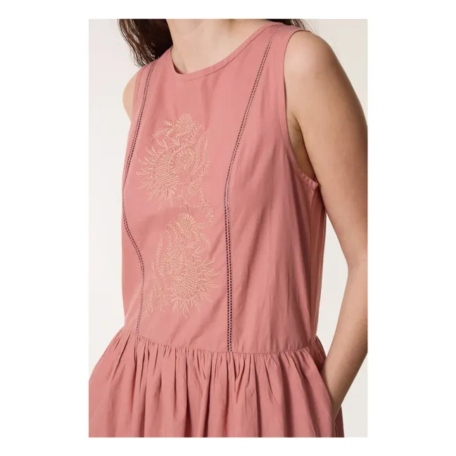 River Dress Embroidery Organic Cotton | Blush