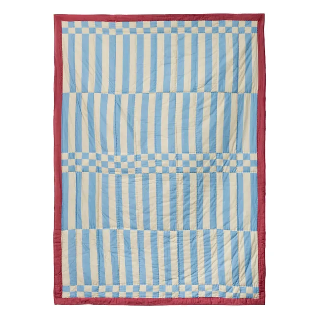 Striped reversible throw | Blue