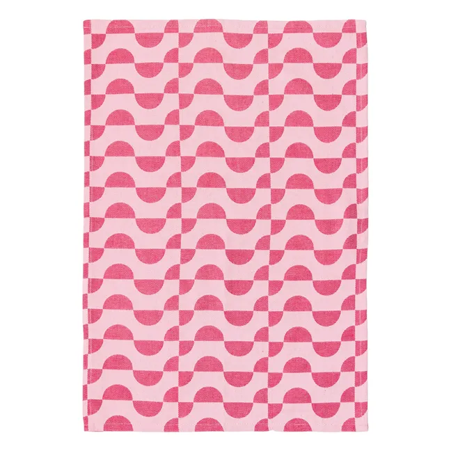 Cherry Flakes tea towel | Pink