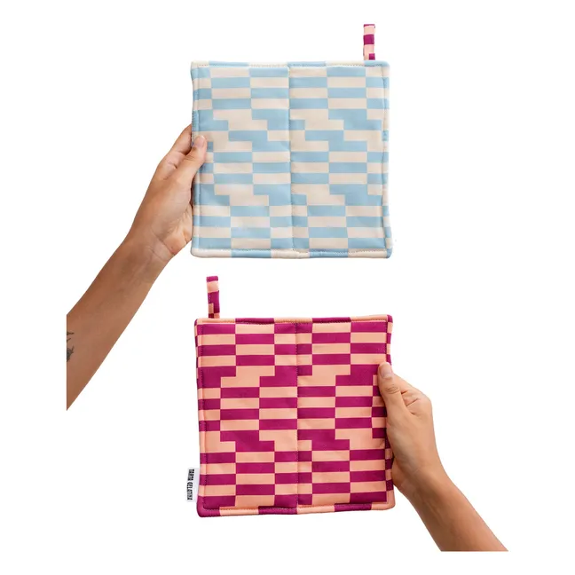 Berry Jam organic cotton square potholders - Set of 2