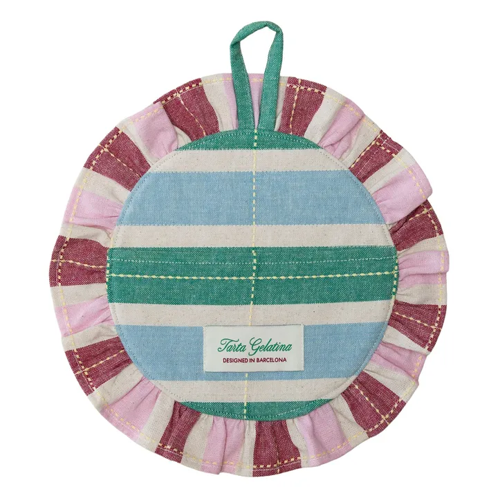 Manopla cuadrada de algodón orgánico | Burdeos- Imagen del producto n°0