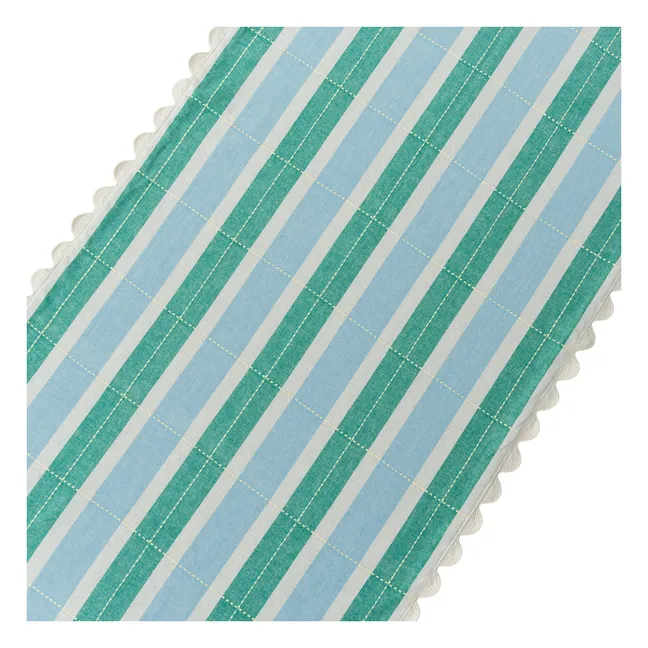 Chemin de table en coton bio | Bleu