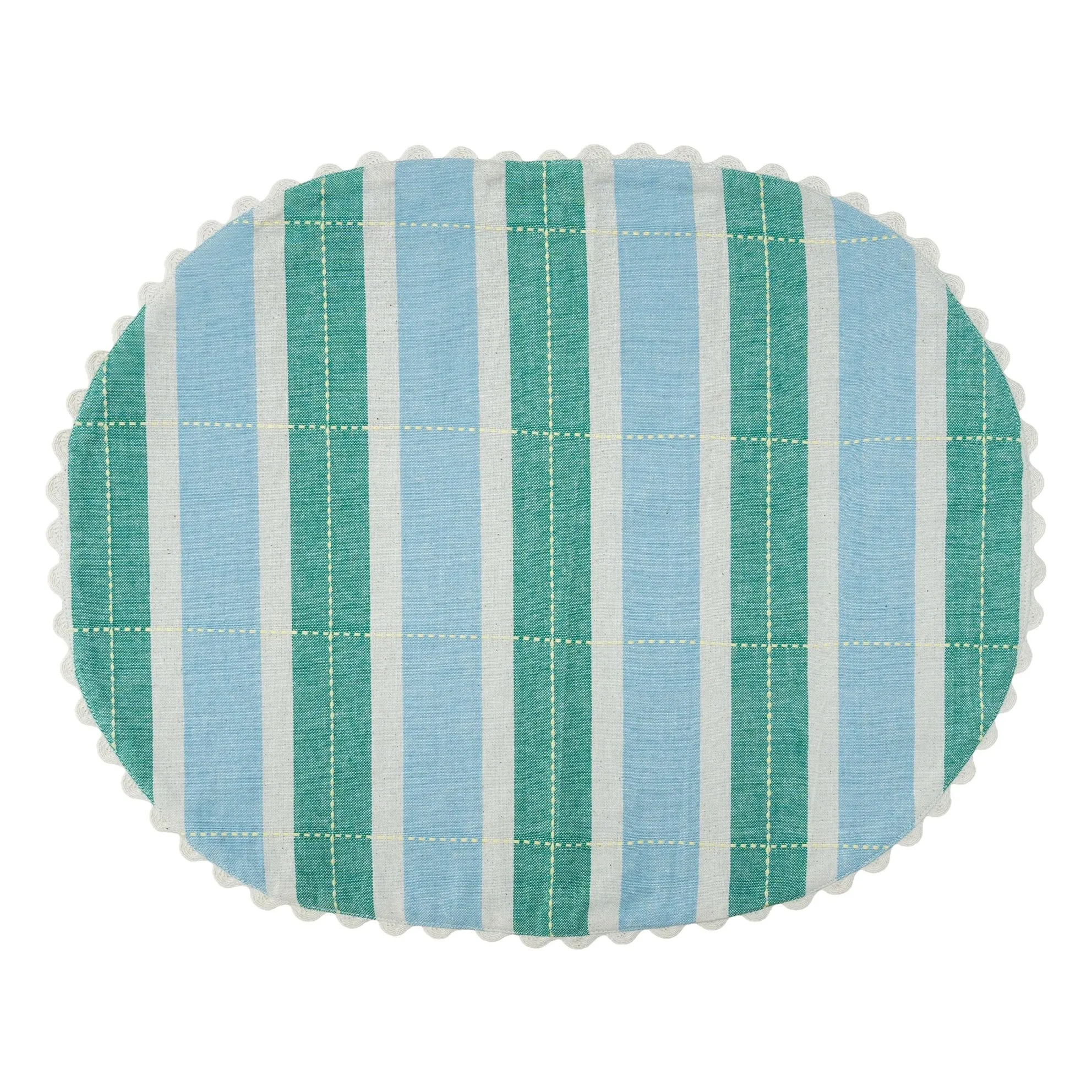 Sets de table en coton bio - Set de 2 | Bleu- Image produit n°0