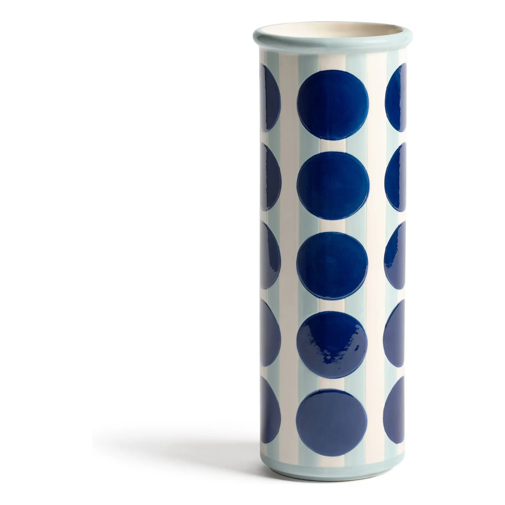 &Klevering Blue Stoneware Vase Pois