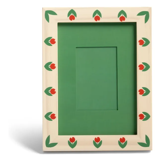 Cornice per foto con patch di tulipani | Verde