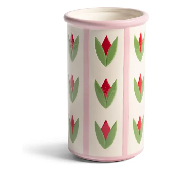Tulips stoneware vase | Pink