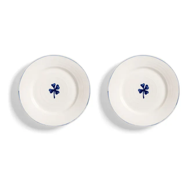 Anouk stoneware plates - Set of 2 | Blue