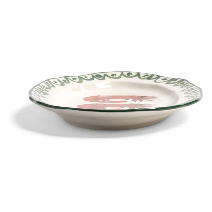 Plat en porcelaine Sirène Crevette | Vert- Image produit n°1