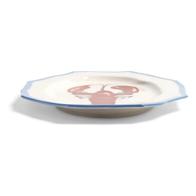 Plat en porcelaine Sirène Homard | Rouge