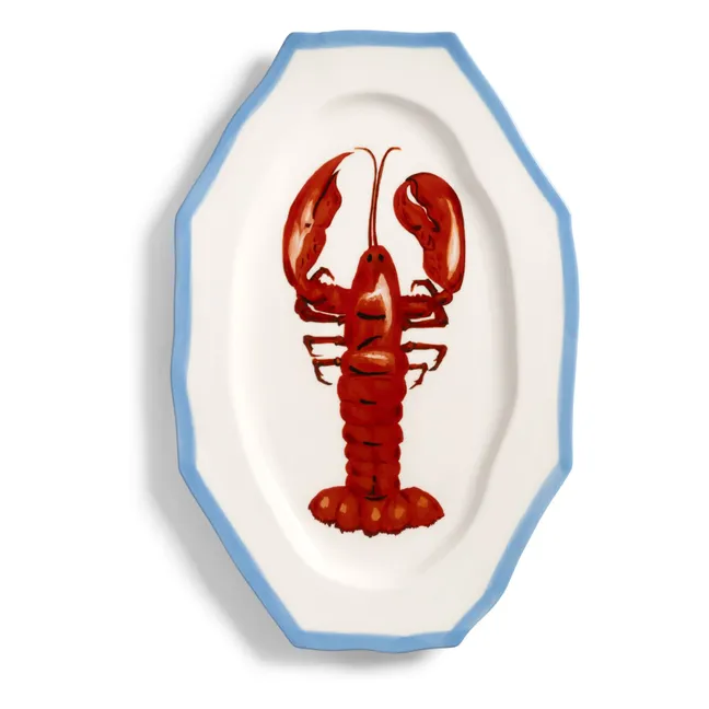 Plat en porcelaine Sirène Homard | Rouge