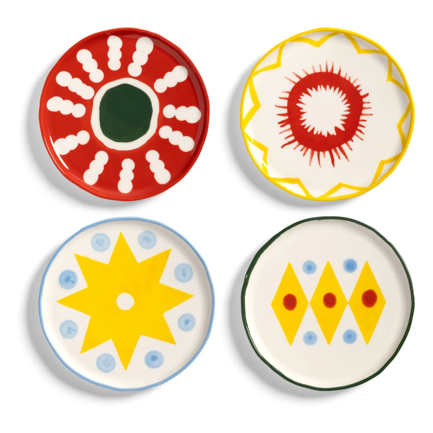 &Klevering Multicoloured Festivo Porcelain Plates - Set Of 4