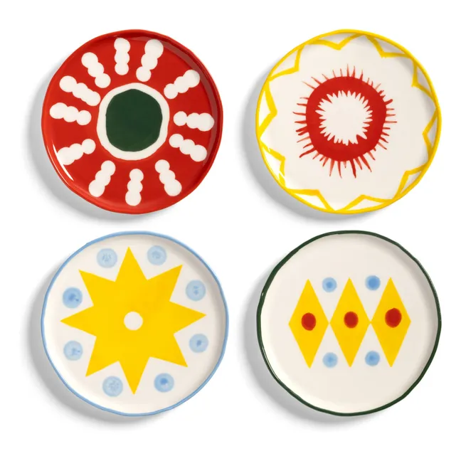 Platos de porcelana Festivo - Lote de 4