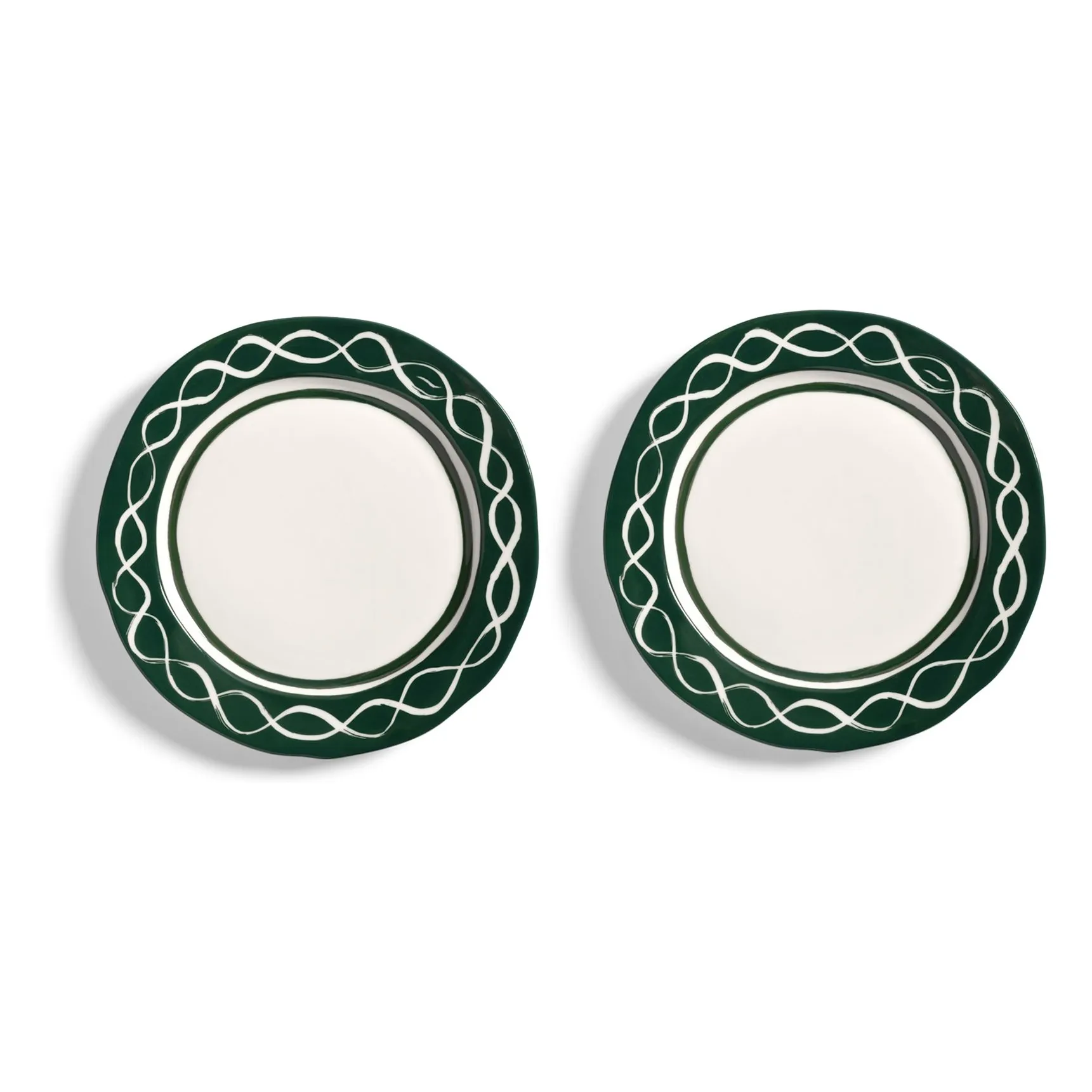 &Klevering Green Festivo Porcelain Plates - Set Of 2