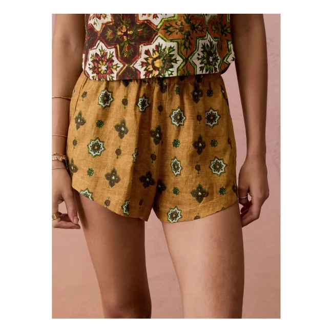 Alhambra Linen Shorts | Ochre