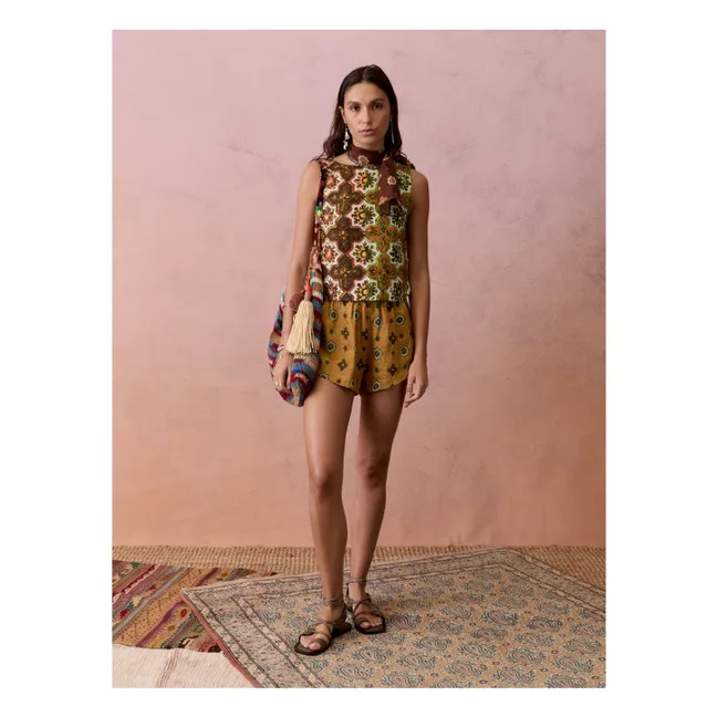 Alhambra Linen Shorts | Ochre