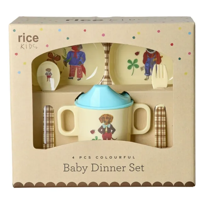 Set vaisselle en mélamine - Rice x Nathalie Lété | Bleu