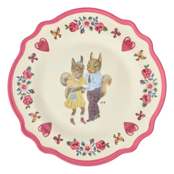 Plato de melamina - Rice x Nathalie Lété | Rosa- Imagen del producto n°0