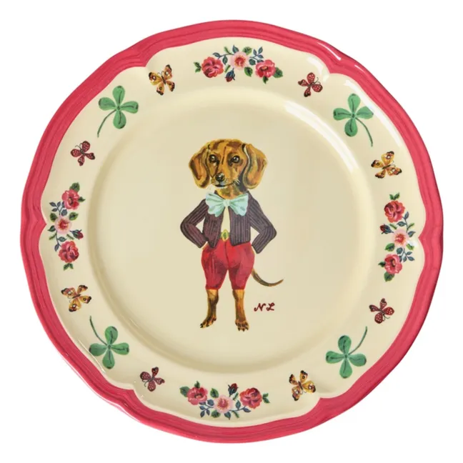 Assiette à dessert en mélamine - Rice x Nathalie Lété | Rose