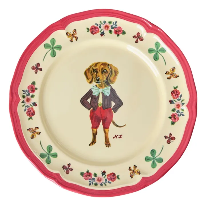 Assiette à dessert en mélamine - Rice x Nathalie Lété | Rose- Image produit n°0