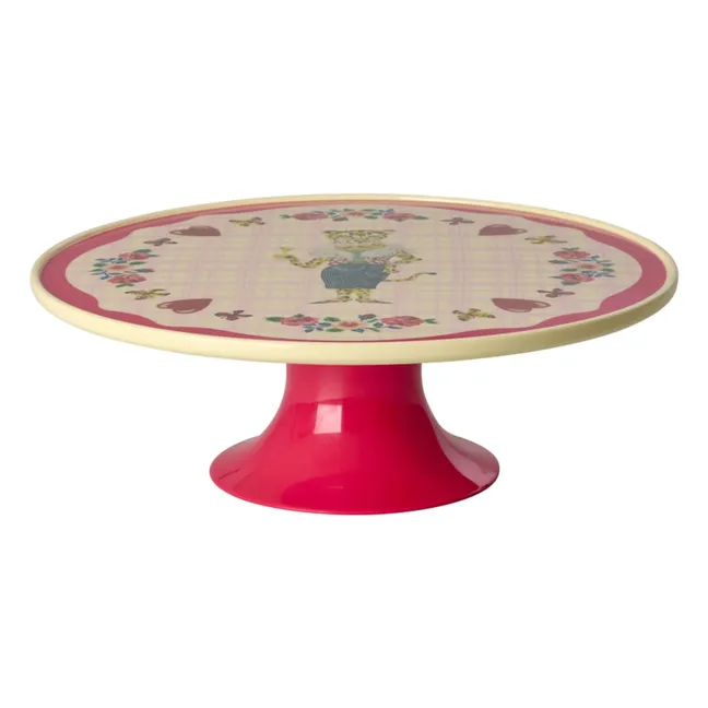 Plat à gâteau en mélamine - Rice x Nathalie Lété | Rose