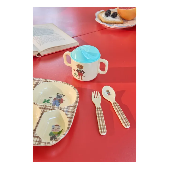 Set vaisselle en mélamine - Rice x Nathalie Lété | Bleu- Image produit n°5