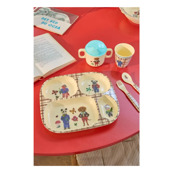 Set vaisselle en mélamine - Rice x Nathalie Lété | Bleu- Image produit n°1