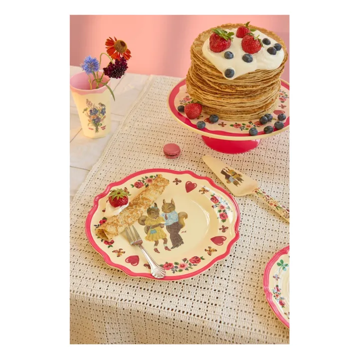 Plato de melamina - Rice x Nathalie Lété | Rosa- Imagen del producto n°1