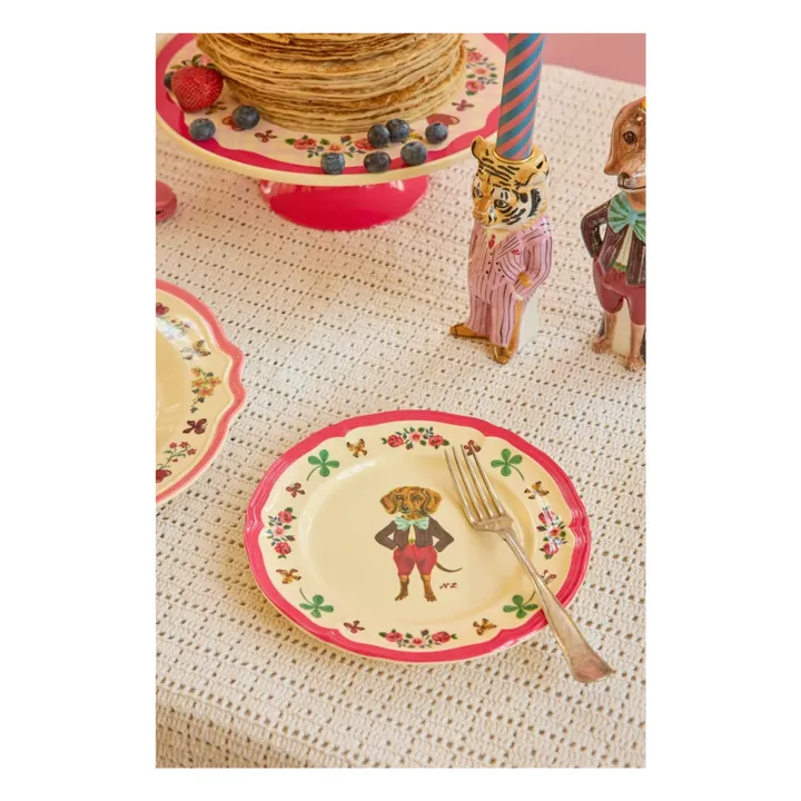 Assiette à dessert en mélamine - Rice x Nathalie Lété | Rose- Image produit n°1