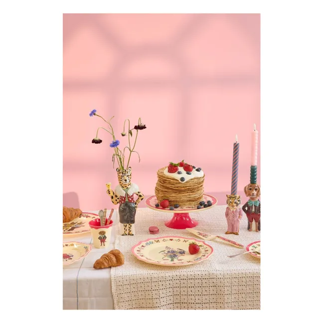 Plat à gâteau en mélamine - Rice x Nathalie Lété | Rose