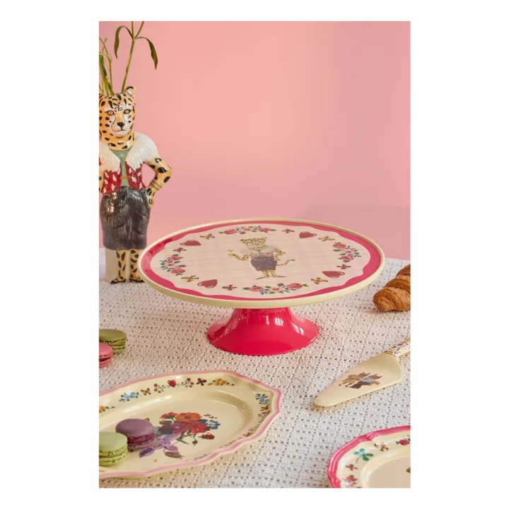 Plat à gâteau en mélamine - Rice x Nathalie Lété | Rose- Image produit n°1