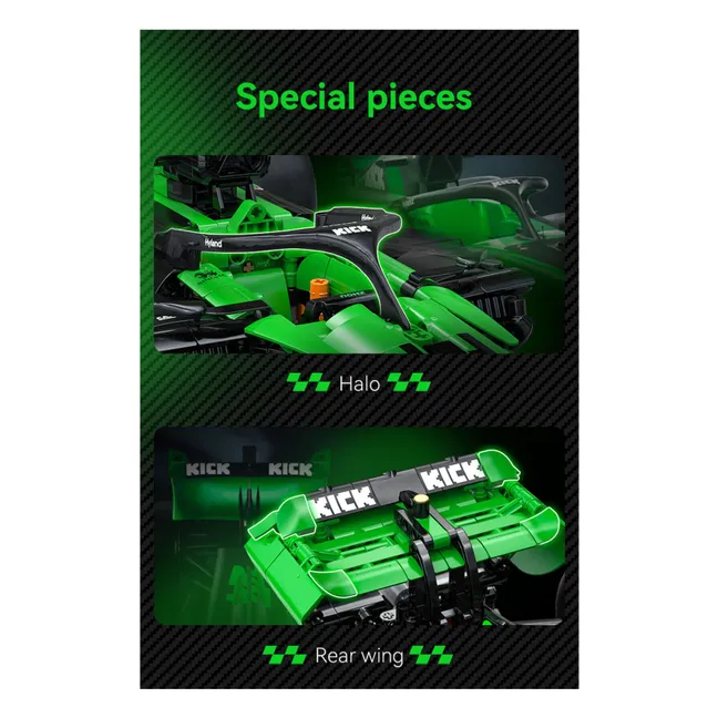 Kit de construction 1:8 - KICK Sauber F1 Team C44 2024 - 2 553 pièces