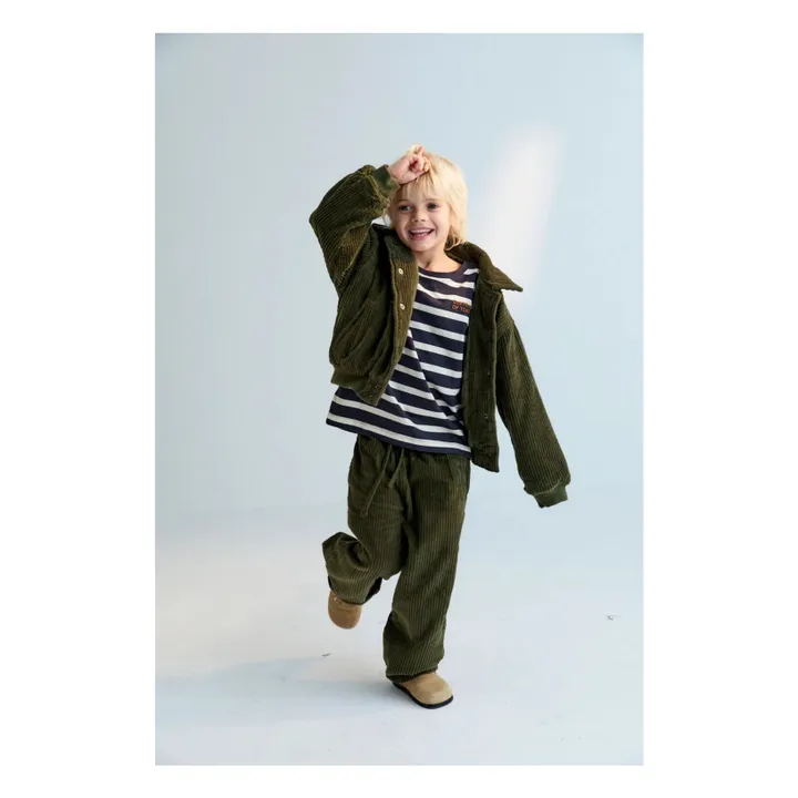 Pantalon Velours Côtelé Nicol | Vert foncé- Image produit n°2