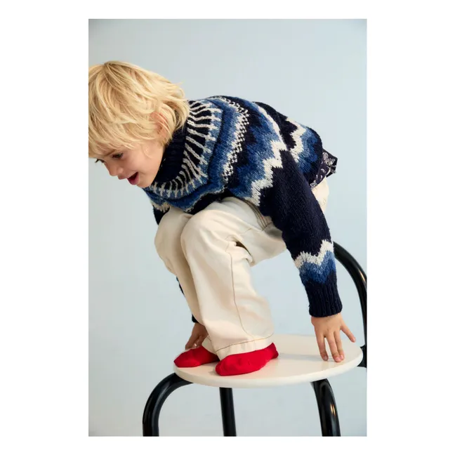 Lucas Wool and Recycled Fiber Sweater | Navy blue