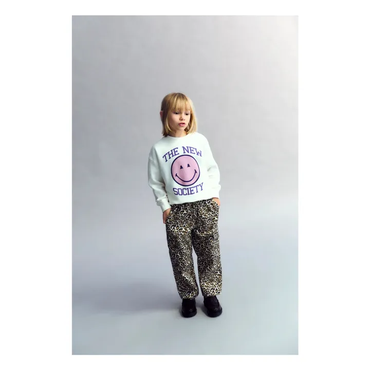 Pantalon Nelia Léopard Coton Bio | Beige- Image produit n°2