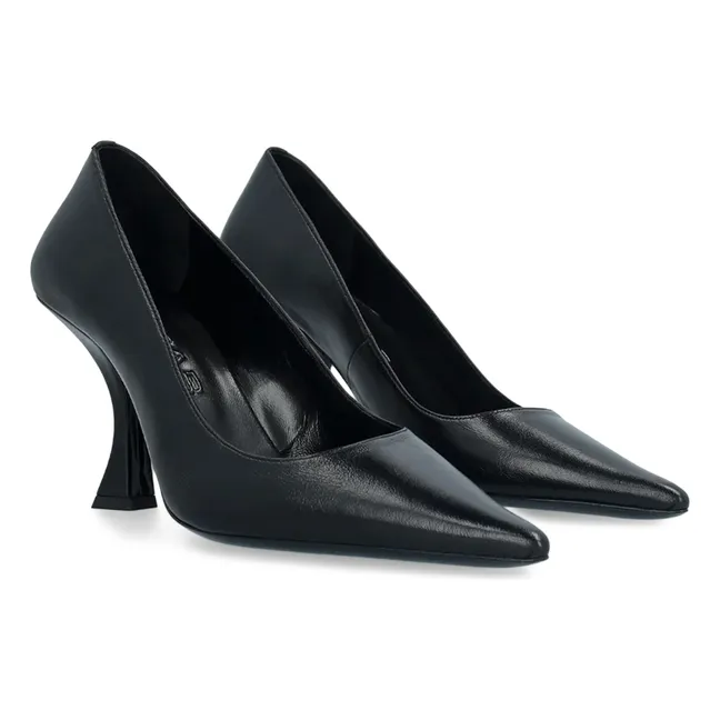 Viva Zapatos de tacón de piel texturizada | Negro