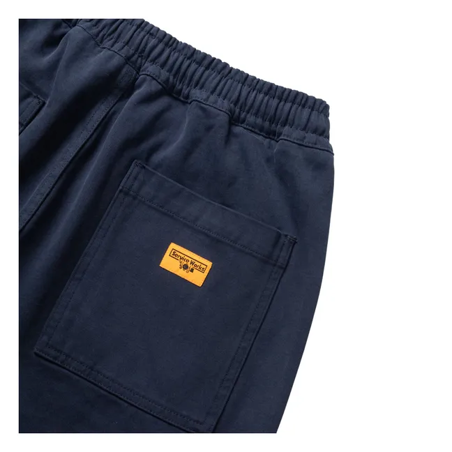 Pantalones de cocinero Moleskin Algodón orgánico | Azul oscuro