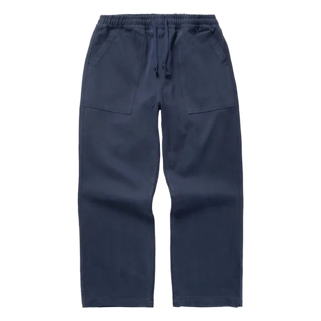 Pantalones de cocinero Moleskin Algodón orgánico | Azul oscuro