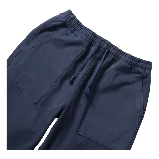 Pantalones de cocinero Moleskin Algodón orgánico | Azul oscuro