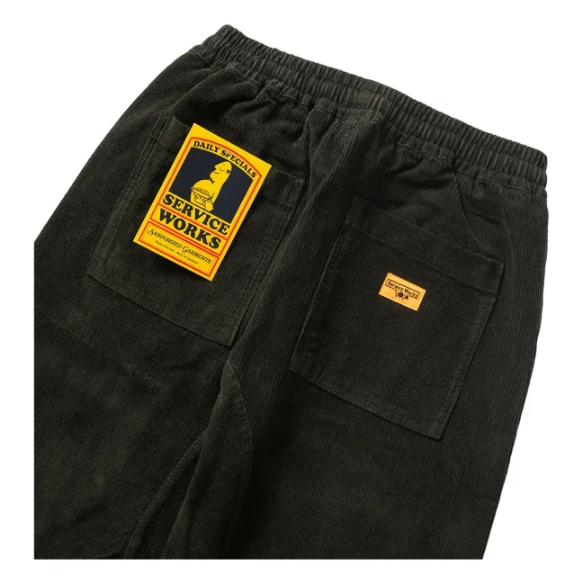 Pantalon Corduroy Chef Pants Coton Bio | Vert kaki