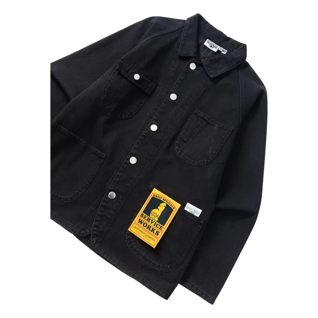 Veste Denim Coverall 2.0 Coton Bio | Noir foncé