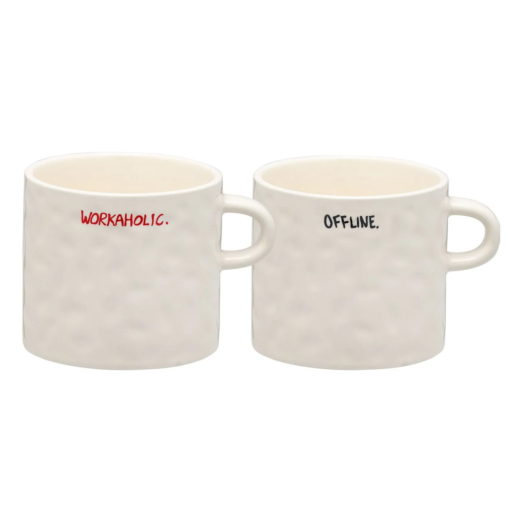 Anna + Nina Ecru All About Balance Mugs - Set Of 2